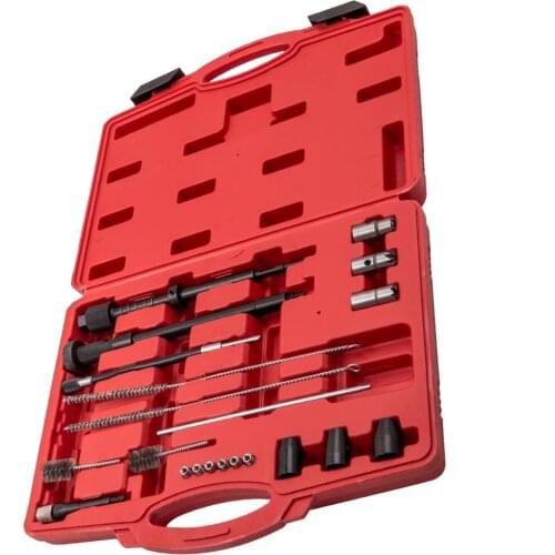 21pcs Injector Seats Diesel Cleaner Tool Kit Injectors Cutter Cleaning Puller