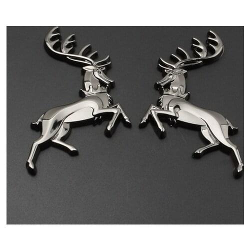 3D Auto Stickers Metal Deer Head Badge Emblem Decal Motorcycle Modified Car Accessories