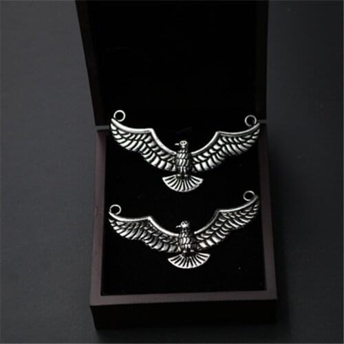 4pcs Silver Color Wings Golden eagle Glamour Alloy Connector For Necklace Bracelet DIY Metal jewelry Charm Handmade A920