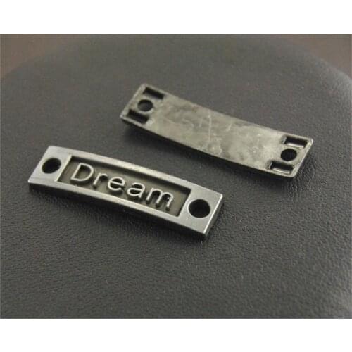 5pcs 6x27mm Black Letter "Dream" Connector Link Charms DIY Handmade Jewelry Findings A214