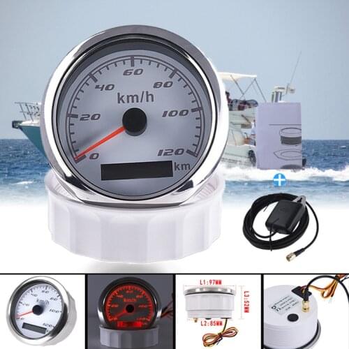 85mm GPS Speedometer 120KM/H /200KM/H Waterproof IP67 Motorcycle Speed Gauge With Sensor for Car Truck SUV Red Backlight 9-32V