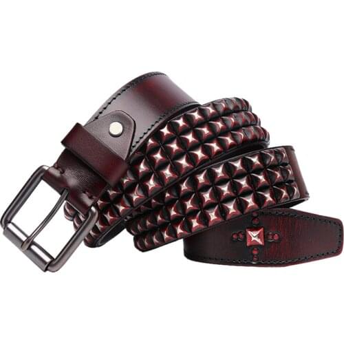 Free Shipping,2020 new natural cow leather buckle belt.mens 100% genuine leather belts.vintage heavy Rivet belt.cool gift