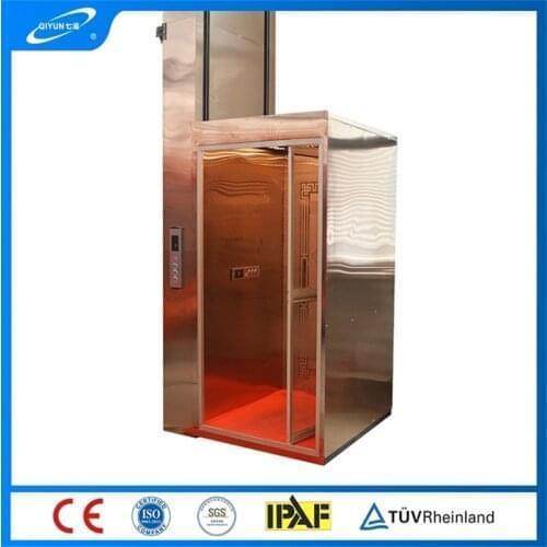 Qiyun CE ISO SGS 2.4m 250kg easier operation home lift household using convenient home elevator