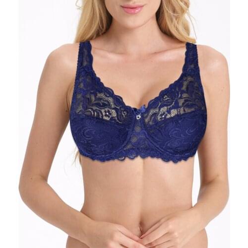 Bras For Womens Lace Bra Light Padded Underwired Brassiere Applique Sexy Lingerie Tops Female Plus Size Bralette