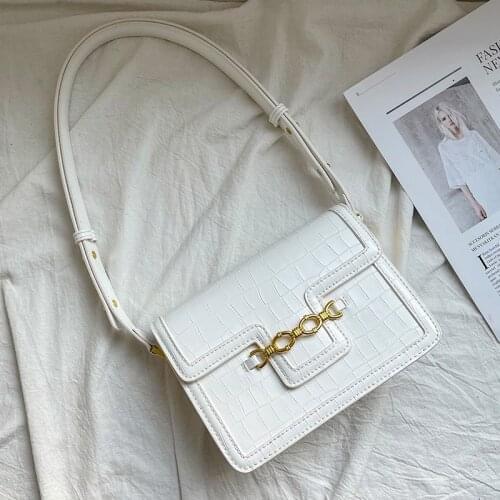 Designer Retro Crossbody Bag Shoulder Bag Square Leather Handbag Cute Messenger Bag Casual Crocodile Pattern Top Handle Clutch