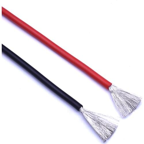 5 Meter Black Red 16awg Flexible Soft Silicone Wire High Temperature Resistance -60°C to + 200°C 2.5M Black+2.5M Red
