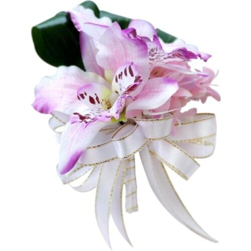 Artificial Bridal Groom Wedding Prom Silk Butterfly Orchid Corsage Brooch Pin