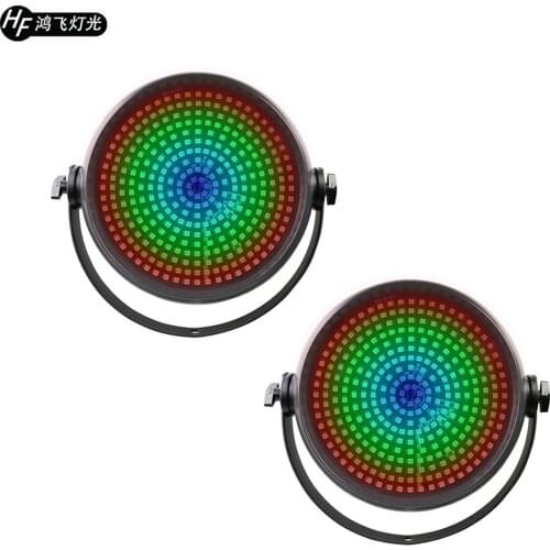 2 Pieces Round 315 LED Stroboscopic KTV Bar Stage Disco Wedding Performance LED Full-Color Sound Control Strobe Light
