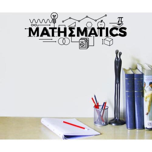 Mathematics Education Theme Wall Decal Mathematics Classroom Decoration School Vinyl Sticker Wall Art Motivational Poster sx04
