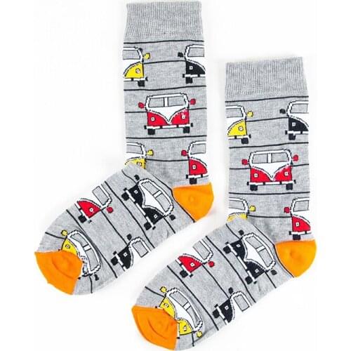Volkswagen Minibus High Quality Harajuku Fashion Men Woman street Hip Hop Cotton Unisex happy sock Funnysock Gift Idea Christmas
