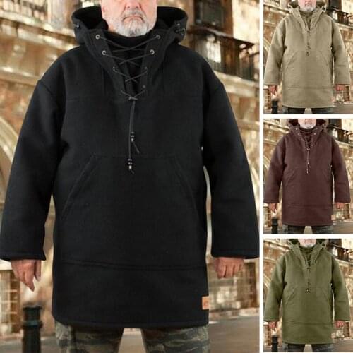 Men Autumn Solid Color Hoodie Long Sleeve Drawstring Windproof Hooded Sweatshirt Sweatshirts Oversized Hoodies man Male Tops