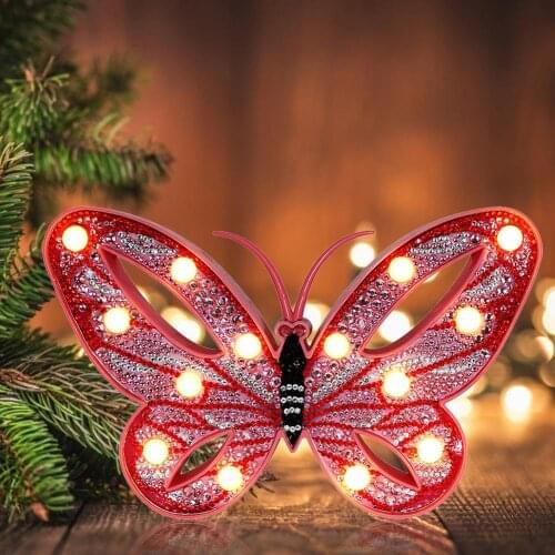 New DIY Butterfly LED Full Drill Special Shaped Diamond Painting Modeling Lamp LED Night Light Gifts Diamond Painting Lamp