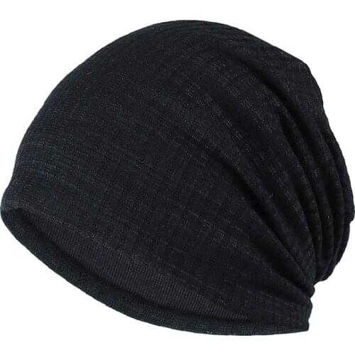 2020 new spring autumn thin Baotou hat stripe summer men women double-layer windproof hat outdoor headscarf Pullover hat