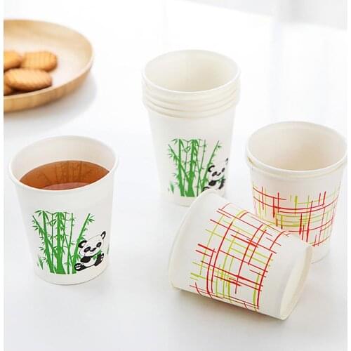 Disposable Paper Cups Thickening Large Household Drinking Cup Anti-Scalding Bamboo Fiber Paper Cup For Juice Coffee