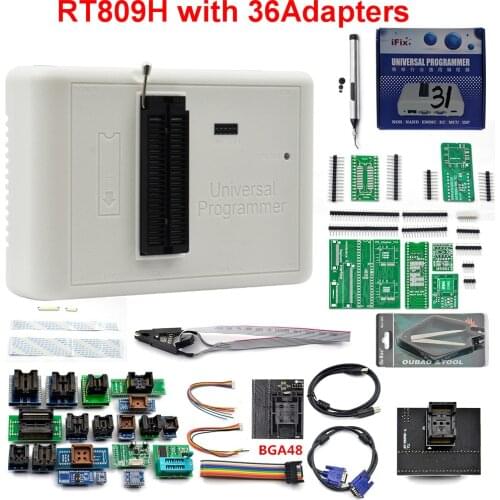 Free shipping Original RT809H EMMC-Nand FLASH Extremely fast Universal Programmer +36 Items+Edid Cable WITH CABELS EMMC-Nand