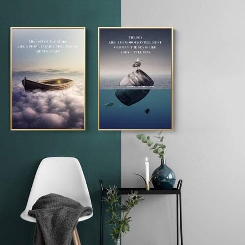 Modern Marine Boat Canvas Painting Poster And Painting Seascape Restaurant Home Wall Living Art Decoration Unframed