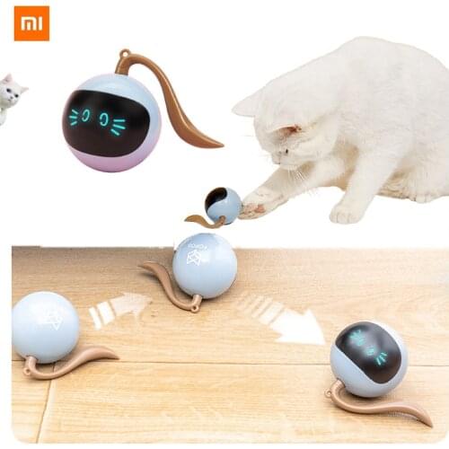 Pet Smart Interactive Cat Toy Colorful LED Self Rotating Ball Toys USB Rechargeable Kitten Electronic Ball Toys Cat Accessories