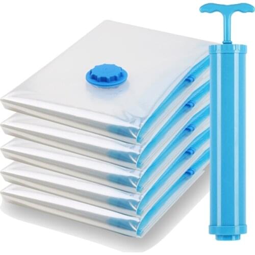 Vacuum Bag For Clothes Package Compressed Organizer For Wardrobe Space Saver Transparent Seal Bags Foldable Storage Bag