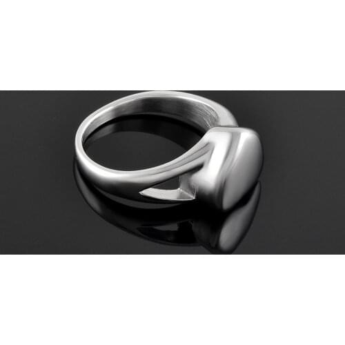 High Quality Shiny Polish Finger Ring Pet Urn Cat Urn Dog Urn Memorial Blank Heart Free Engrave Cremation Keepsake Ring Jewelry