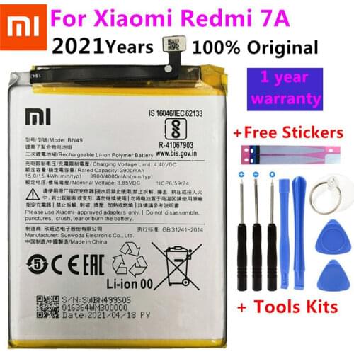 XiaoMi Original Replacement Battery BN49 For Xiaomi Redmi 7A 100% New Authentic Phone Battery 4000mAh With Free Tools