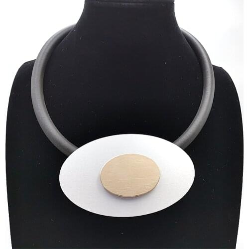 YD&YDBZ New Women Geometric Collar Chains Short Neck Choker Rose Gold Color Rubber Necklace Harajuku Punk Hecklaces High Quality