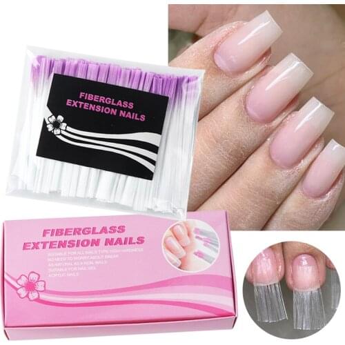 100pcs/box Fiber Glass Extension Nail Form For Builder UV Gel Repair Fiber Gel Fast Building French Tips Manicure Tool JI1013-1