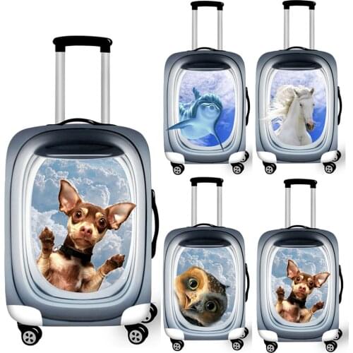 18-32 Inch 3D Animals Travel Luggage Protective Covers Travel Accessories Women Pet Suitcase Cover trolley case baggage covers