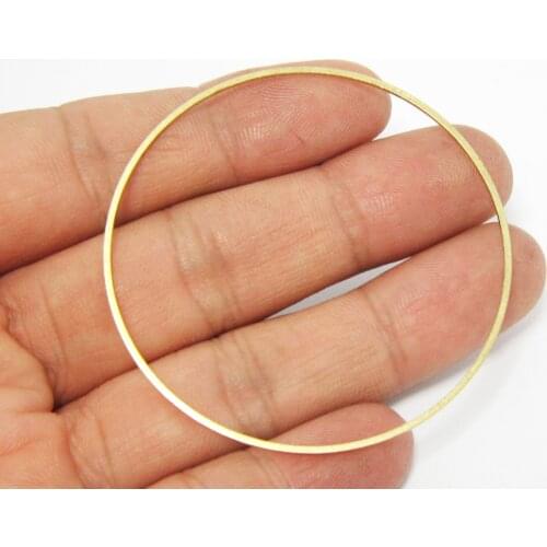 Brass pendant 55mm circle round Raw brass findings -20pcs R574