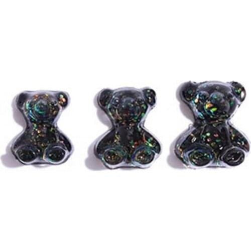3pcs 3D Cute Bear Resin Nail Art Decorations in 3 Sizes for Nails Ornaments Manicure Tips Decor DIY Accessories C1FF
