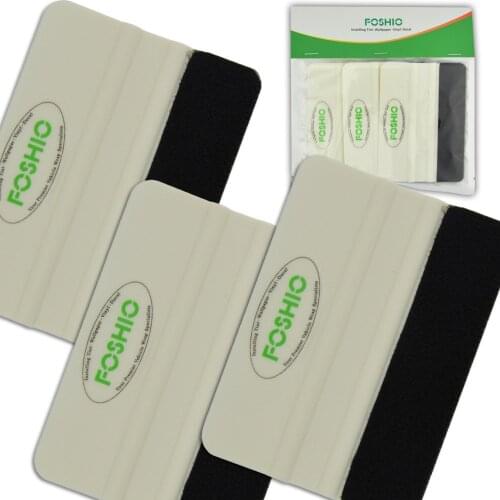 FOSHIO 3pcs Vinyl Car Wrapping Squeegee Scraper Window Tint Tool Vehicle Vinyl Stickers Film Applicator Glue Remover Water Wiper