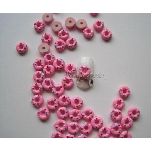 RC122-4 30pcs Cute Donut Shape Nail Resin Decoration Outlooking