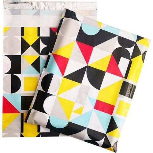 50Pcs/Lot Courier Bag Printed Poly Mailer Colorful Poly Mailers Self Seal Envelopes Postal Shipping Bags 26x37cm/28x44cm