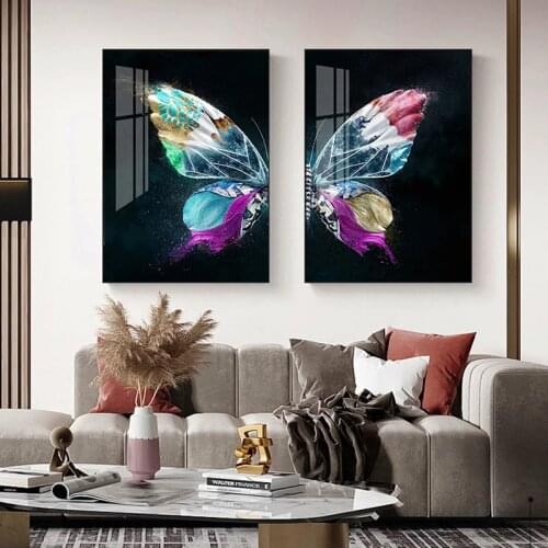 Color Golden Butterfly Canvas Painting Nordic Abstract Posters and Prints Classical Wall Art Pictures for Living Room Home Decor