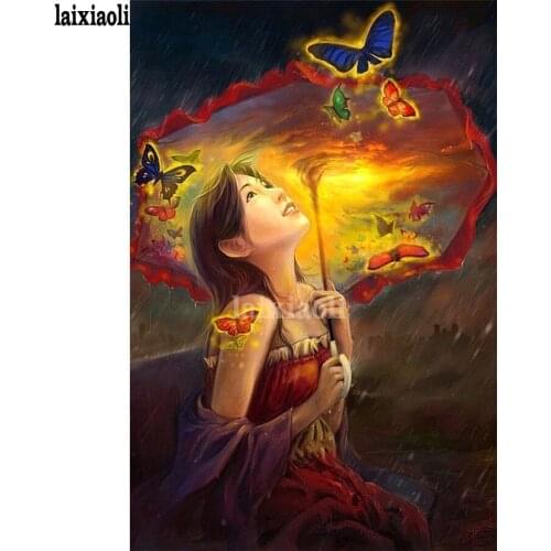 Diamond embroidery portrait butterfly fairy diy diamond painting kits rhinestone pictures diamond mosaic 5d icon home decoration