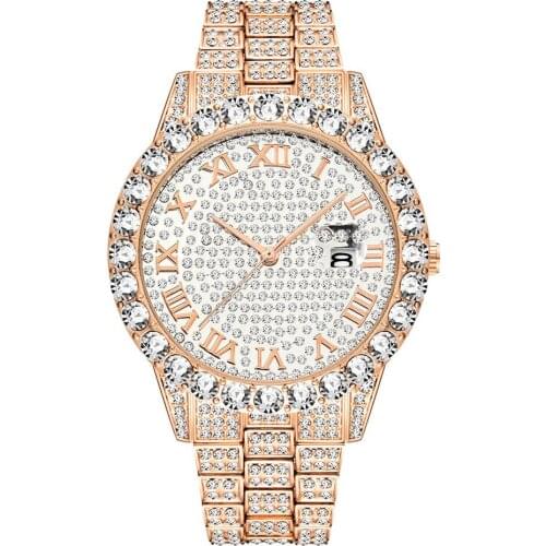 Womens Fashion Diamond Luxury Rose gold Bracelet Ladies Wrist Watch Full Stainless Steel Casual Women Watches Female Clock