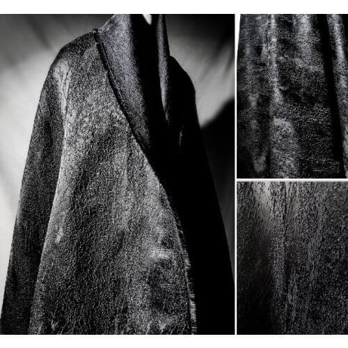 Black three-dimensional particle jacquard irregular gradient texture clothing creative designer fabric
