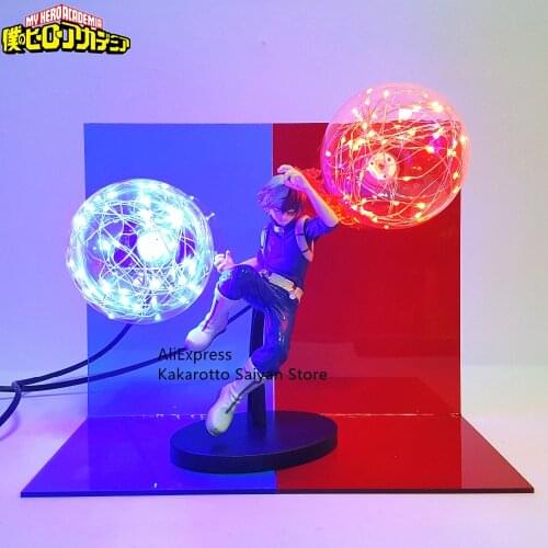 My Hero Academia Todoroki Shoto LED Light PVC Action Figure Toys Ice Fire Power Anime Boku no Hero Academia Figurine Diorama
