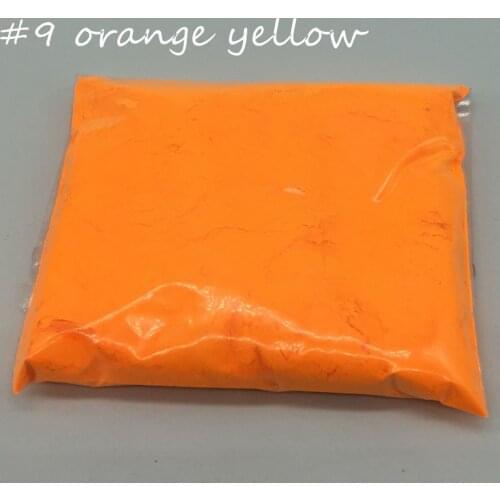 10g #9 Orange Yellow Color Fluorescent Powder phosphor Pigment for soap,make up, Neon powder Nail Art Polish,not glow pwder