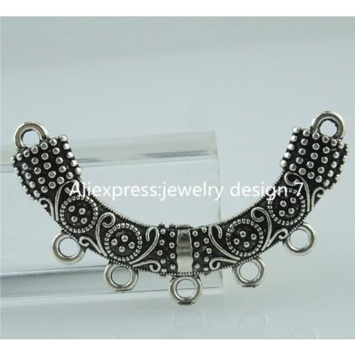 HOT Sale 14291 15PCS Alloy Antique Silver Vintage Beauty a half Moon Pendant Connector