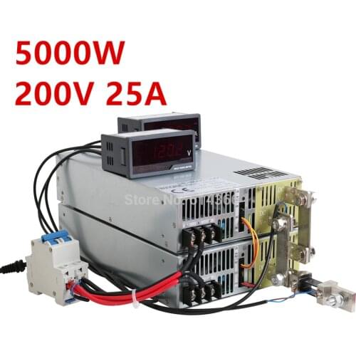 5000W 200V Power Supply 0-200V Adjustable Power 200VDC AC-DC 0-5V Analog Signal Control SE-5000-200 Power Transformer 200V 20A