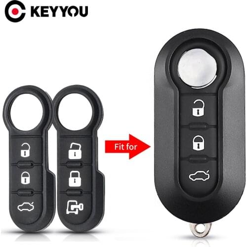 KEYYOU 10pcs 3 Buttons Pad Fob Car Remote Flip Key Silicon Button Rubber Pad For Fiat 500 Abarth Panda Punto Bravo Ducato