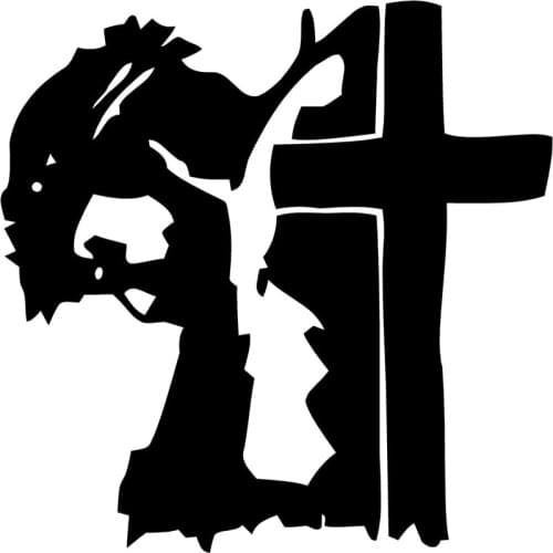 14.6cm*14.6cm Jesus Cross Christian Vinyl Decals Car Accessories Car Sticker Black/Silver S3-4885