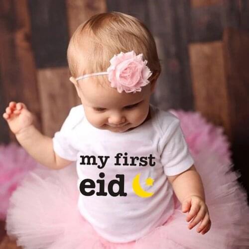 My First Eid New Born Baby Clothing Infant Outfits Baby Bodysuits Summer Baby Boys Girls Sleepwear Baby Toddler Funny Clothes