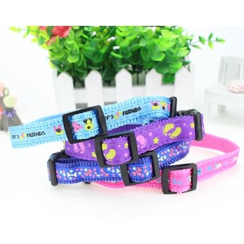 New Adjustable Breakaway Cute Pattern Nylon Small Rabbit Cat Dog Collar Leash Breast-band Dog Lead Harness Goods For Your Pets