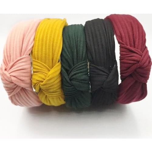 Solid Soft Knotted Headband For Women Wide Simple Hair Hoop Turban Girls Hairband Hair Accessories Headwear