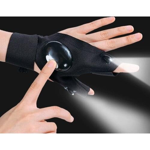 Oauee Hand Tools Lighting Waterproof Gloves with Led Light for Repair Tool Kit include Battery Dropshipping