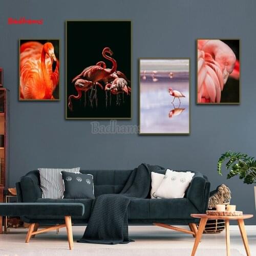 Poster and Prints Bedroom Hanger Bare Flamingoes Hanging Paintings Family Murals Study Hall Frameless Decoration