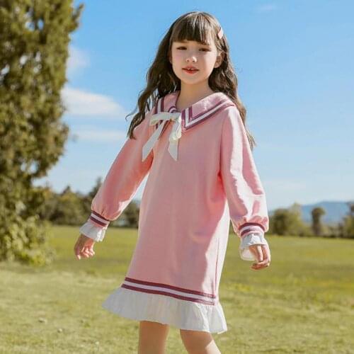 Little Princess Dress For Girls Long Sleeve Butterfly Down Collar Ruffles Hem Gowns Kids Casual Daily Wear Dresses Clothing