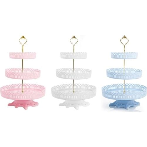 Cupcake Stand Creative 3-Tie Round Lace Crown Shape Optional Macaroon Tower Stand Practical and Popular Cake Display