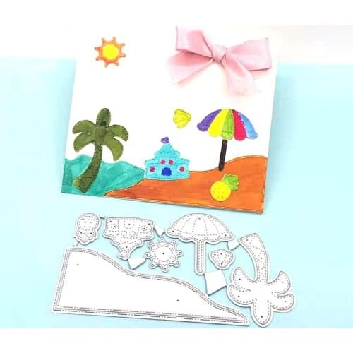 Julyarts Scrapbooking Cutting Dies 8pcs/set Coconut Flamingos Beach Sun Pineapple Cards Paper Metal Die Cutting Machine
